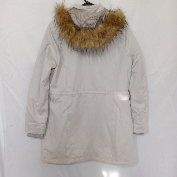 Apt. 9 Jacket, Women's Size Large Tan Faux Fur Hood, Full Zip, Parka Coat - Picture 7 of 11